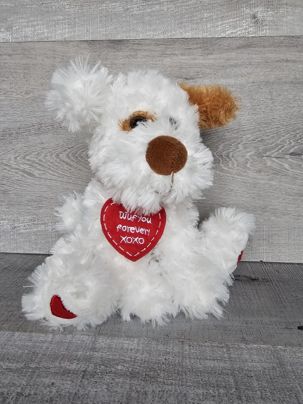 I Wuf You Forever XOXO Puppy Dog Red Heart Valentines Day Toy American Greetings